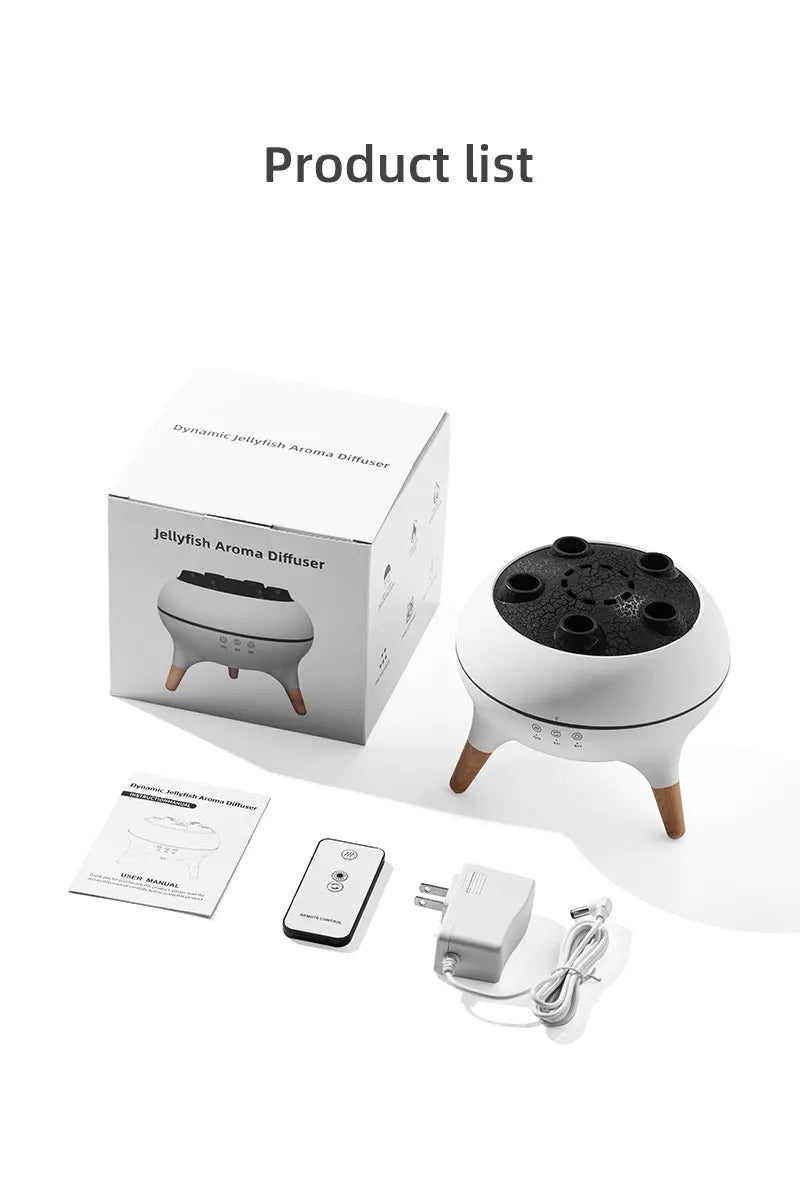 Dynamic Jellyfish Air Humidifier & Essential Oil Diffuser -Remote Control, 7 Colorful Night Lights for a Relaxing Bedroom Atmosphere