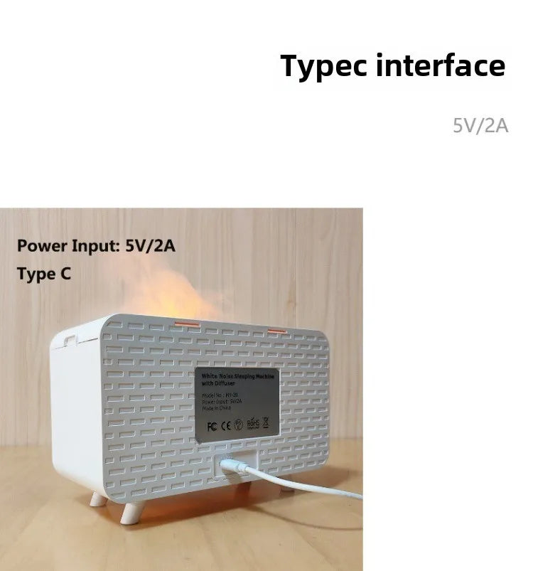 Bluetooth White Noise Machine & Aroma Diffuser: 8 Soothing Sounds, Humidifier & Night Light for Ultimate Sleep Therapy