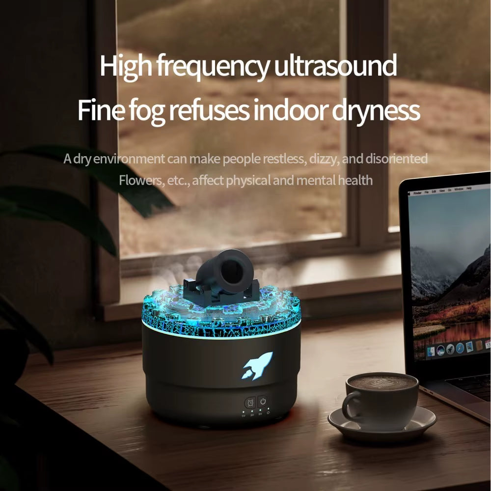 Multicoloured Desktop Decorative Lamp with Air Humidifier Jellyfish Spray Diffuser 3-Speed Timer Essential Oil Aroma Machine