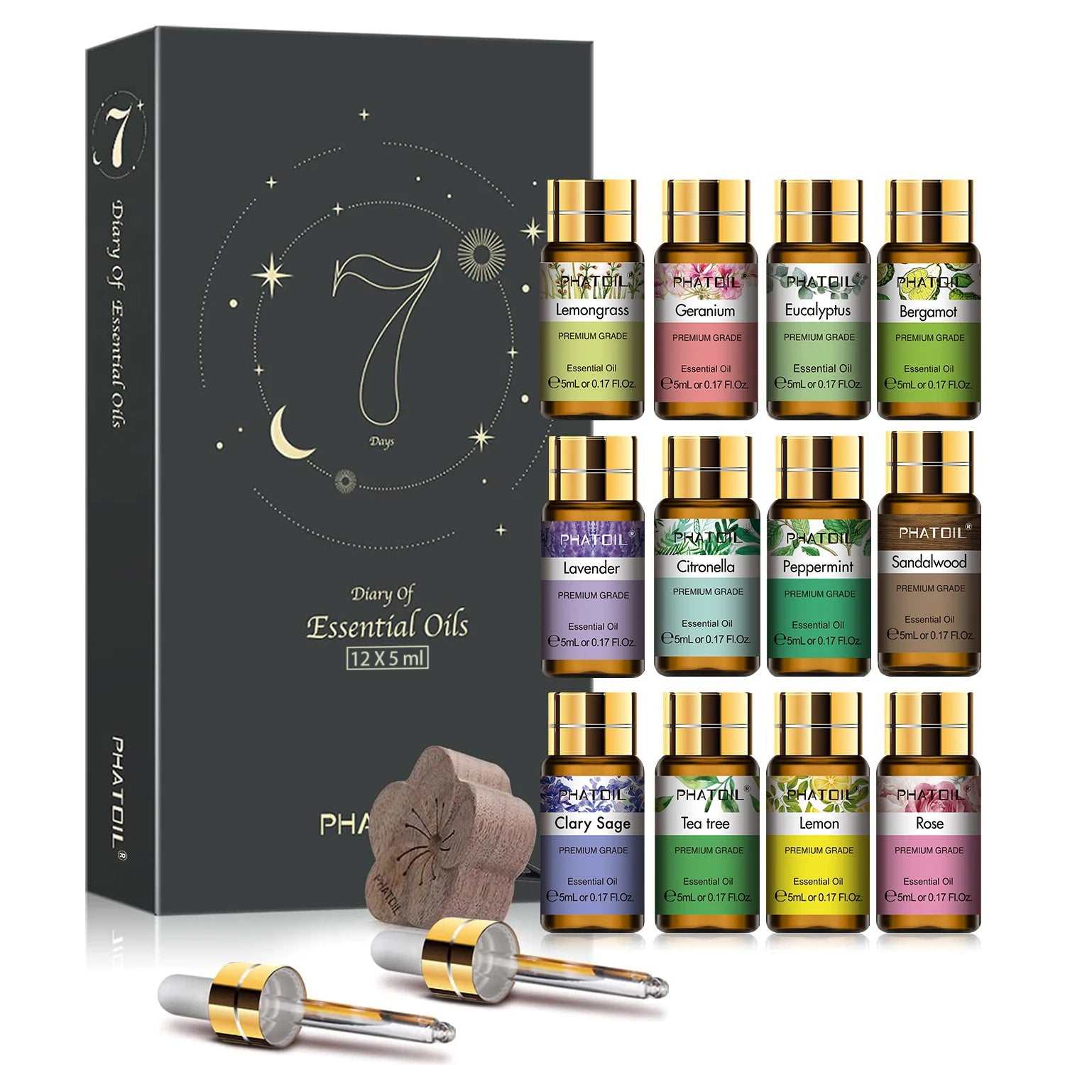 15Pcs Essential Oils Set for Diffuser Humidifier Candles Making-5Ml Lavender Vanilla Peppermint Rosemary Aroma Oil